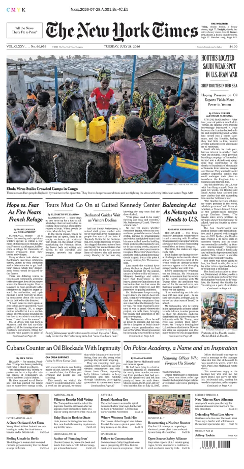 Portada de The New York Times (new York) del 2026-07-28