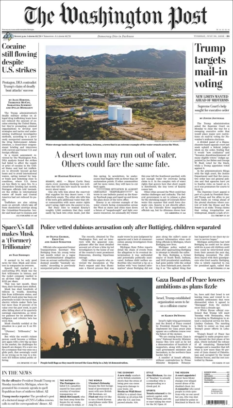 Portada de The Washington Post del 2026-07-28
