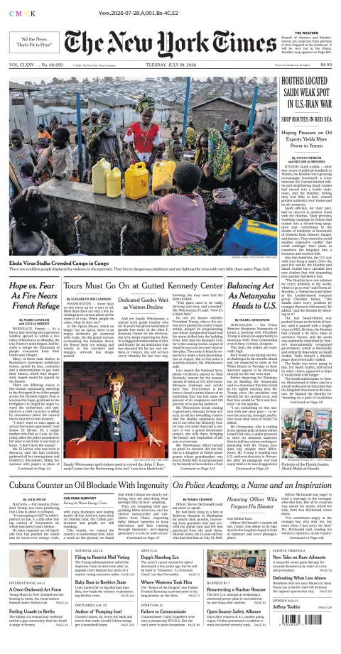 Portada de The New York Times (national) del 2026-07-28