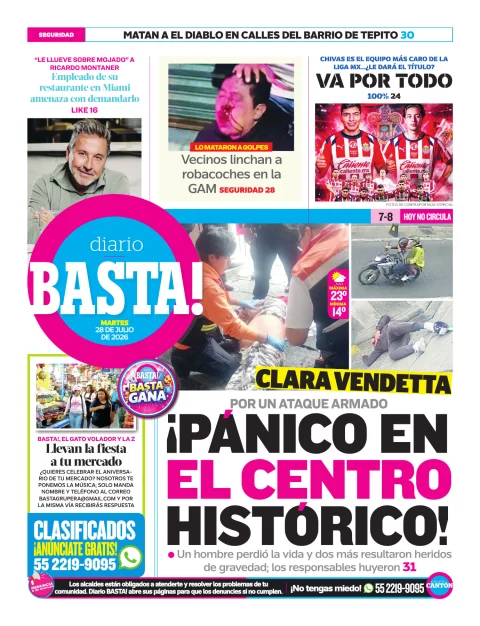 Portada de Basta! (contraportada) del 2026-07-28