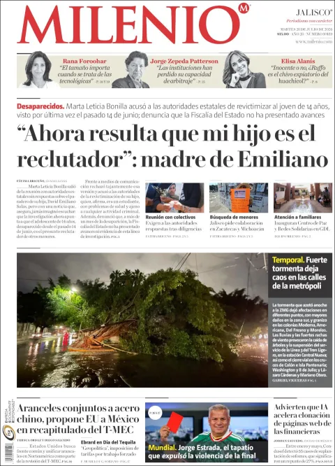 Portada de Milenio Jalisco del 2026-07-28
