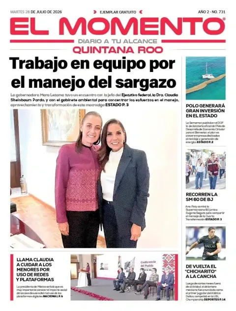 Portada de El Momento Quintana Roo del 2026-07-28