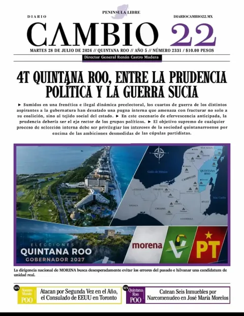 Portada de Diario Cambio 22 (portada) del 2026-07-28