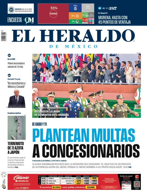 Portada de El Heraldo de Mexico del 2026-07-29