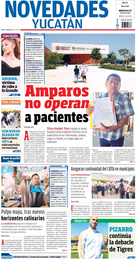 Portada de Novedades Yucatan