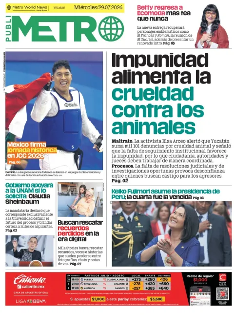 Portada de Publimetro Merida del 2026-07-29