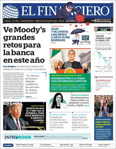 Portada de El Financiero del 2026-07-29
