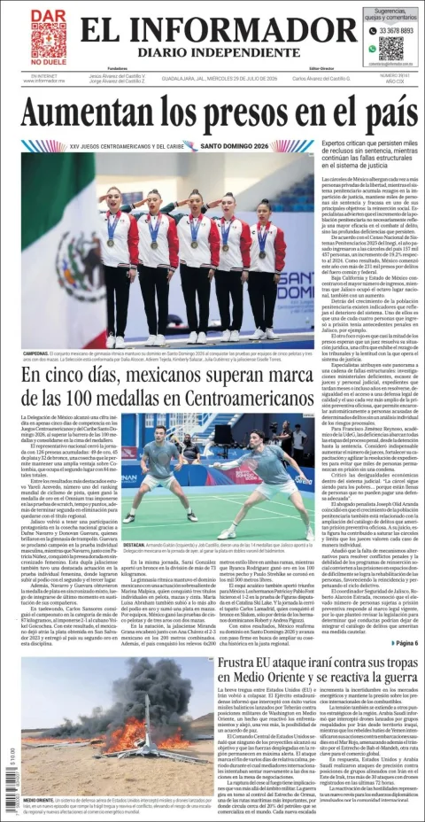 Portada de El Informador del 2026-07-29