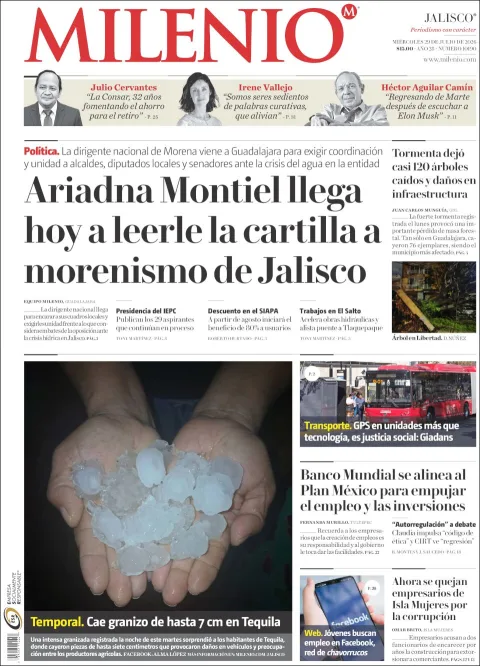 Portada de Milenio Jalisco del 2026-07-29