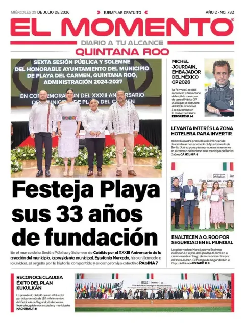 Portada de El Momento Quintana Roo del 2026-07-29