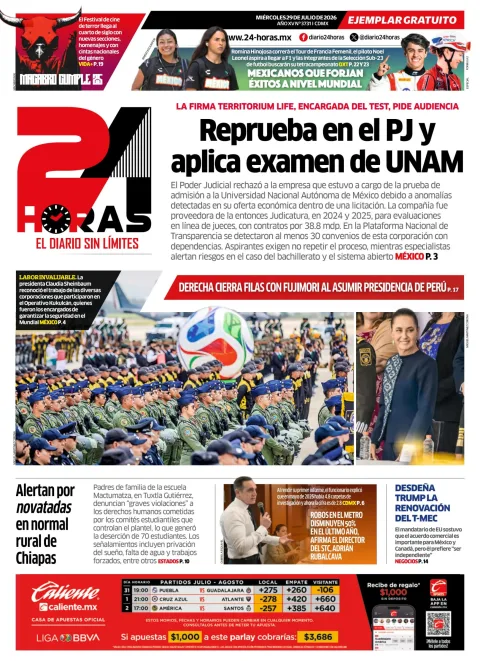 Portada de 24 Horas del 2026-07-29