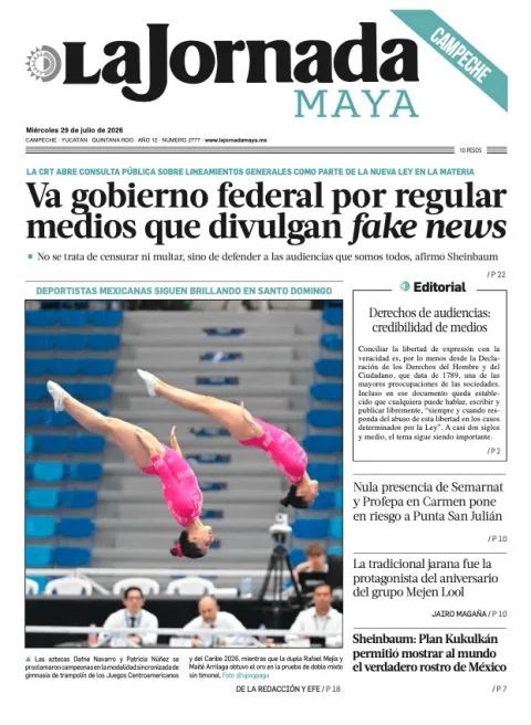 Portada de La Jornada Maya Campeche del 2026-07-29