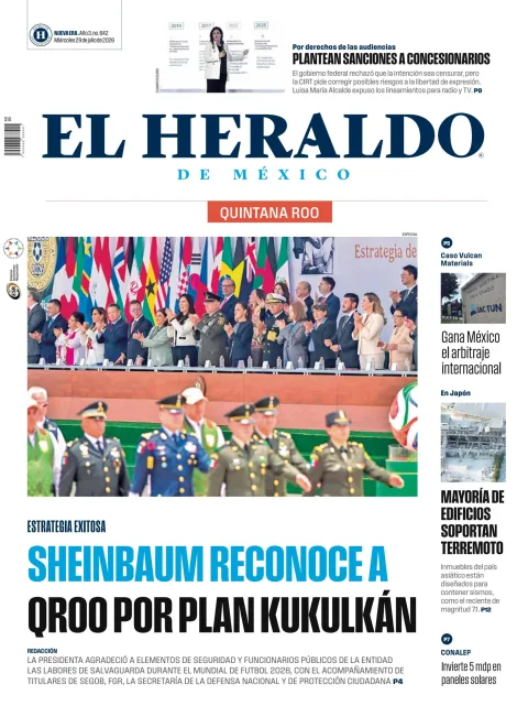 Portada de El Heraldo de Mexico - Quintana Roo del 2026-07-29