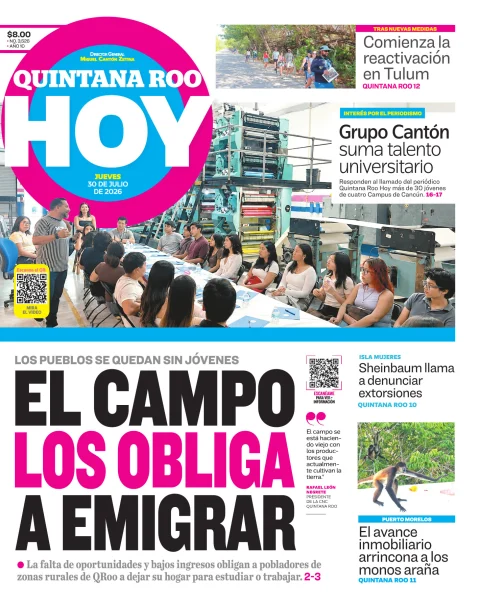 Portada de Quintana Roo Hoy (portada) del 2026-07-30