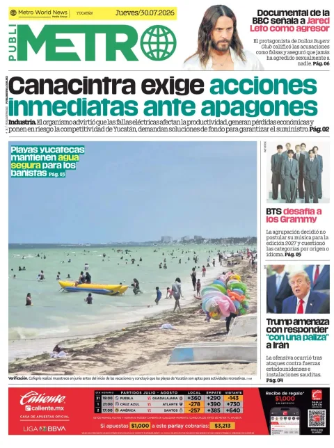 Portada de Publimetro Merida del 2026-07-30