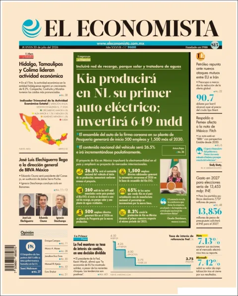 Portada de El Economista del 2026-07-30