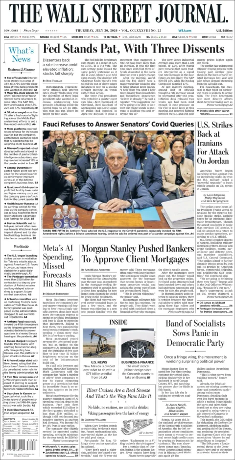 Portada de The Wall Street Journal del 2026-07-30