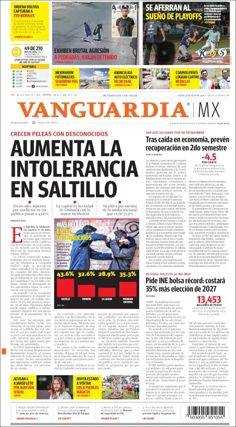 Portada de Vanguardia del 2026-07-30