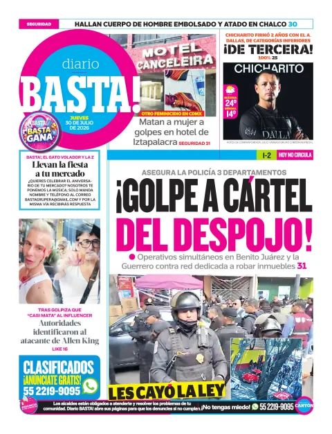 Portada de Basta! (contraportada) del 2026-07-30