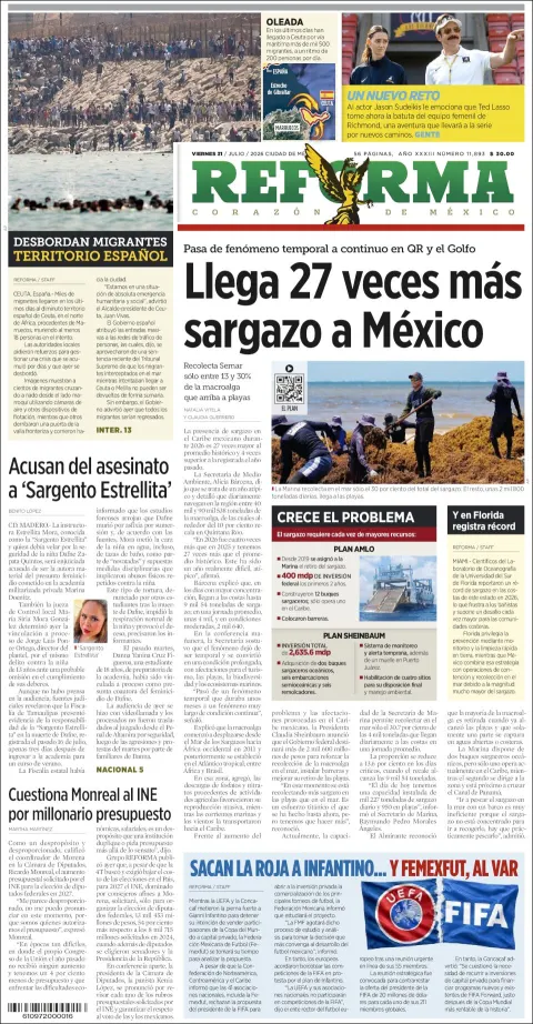 Portada de Reforma del 2026-07-31