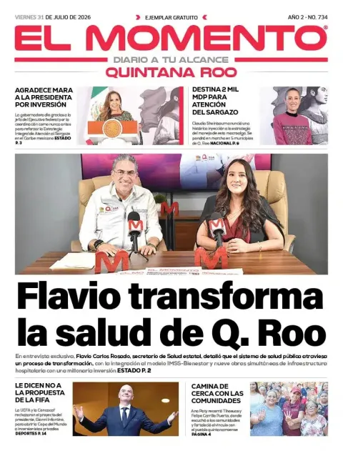 Portada de El Momento Quintana Roo del 2026-07-31