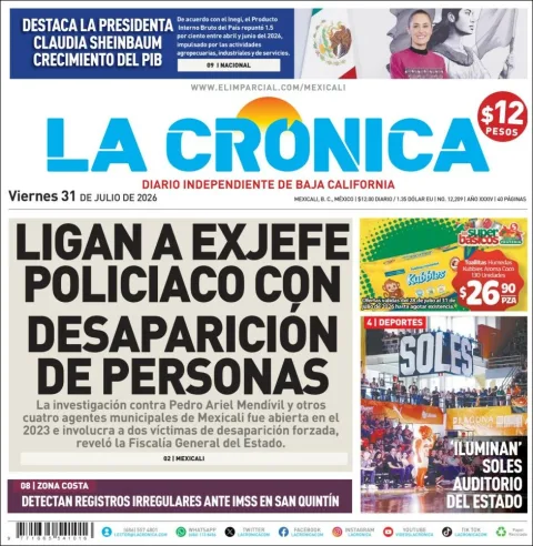 Portada de La Cronica del 2026-07-31