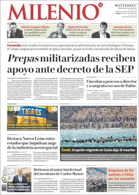 Portada de Milenio del 2026-07-31