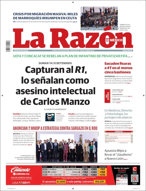 Portada de La Razon del 2026-07-31