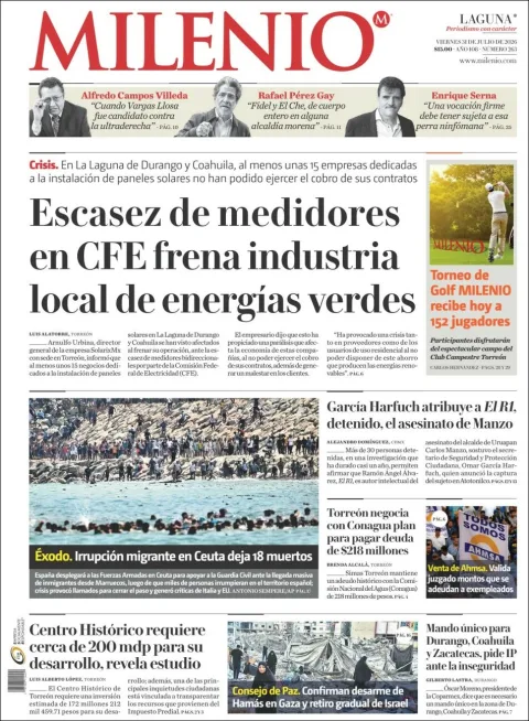 Portada de Milenio Laguna del 2026-07-31
