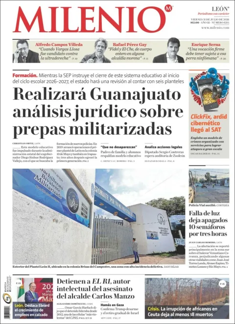 Portada de Milenio Leon del 2026-07-31