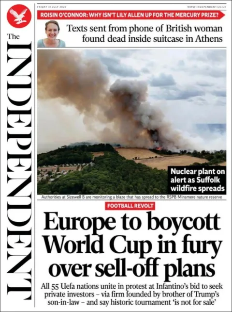 Portada de The Independent del 2026-07-31