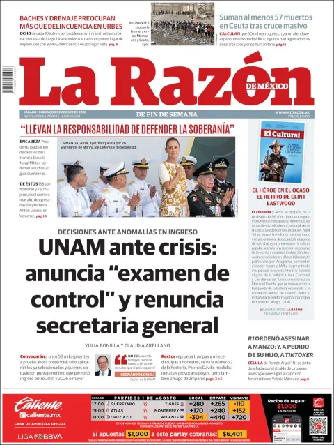 Portada de La Razon del 2026-08-01