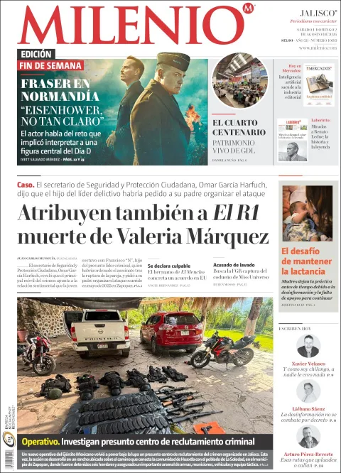 Portada de Milenio Jalisco del 2026-08-01