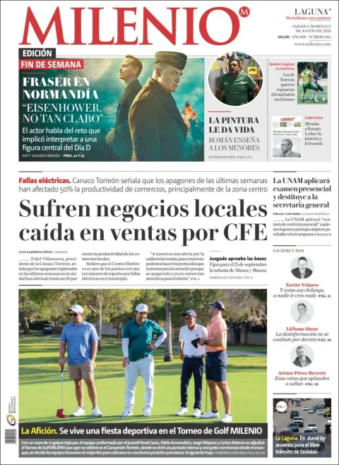 Portada de Milenio Laguna del 2026-08-01