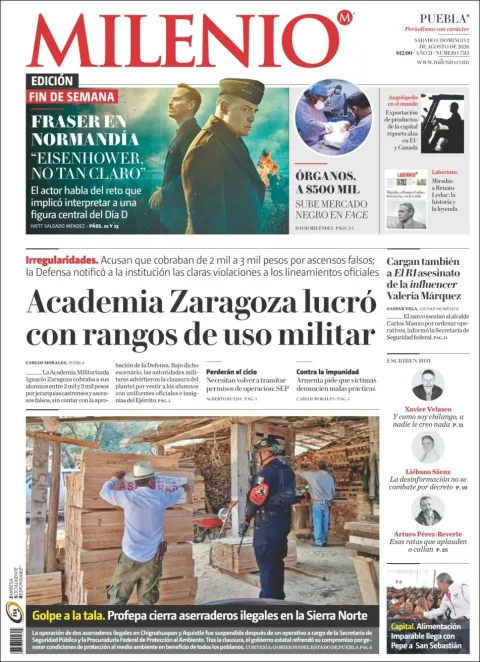 Portada de Milenio Puebla del 2026-08-01
