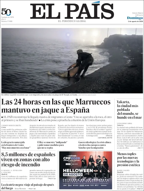 Portada de El Pais del 2026-08-02