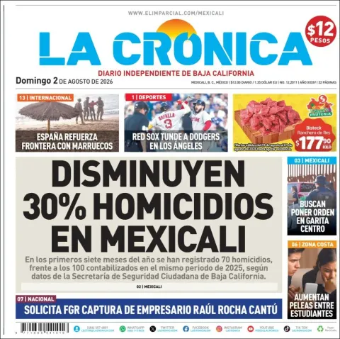 Portada de La Cronica del 2026-08-02