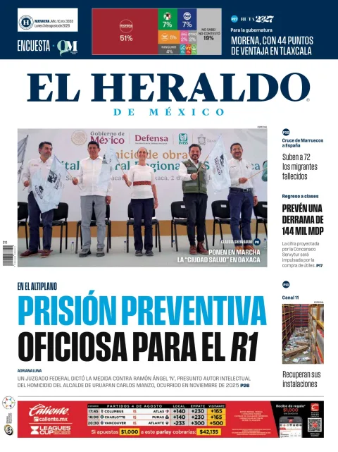 Portada de El Heraldo de Mexico del 2026-08-03