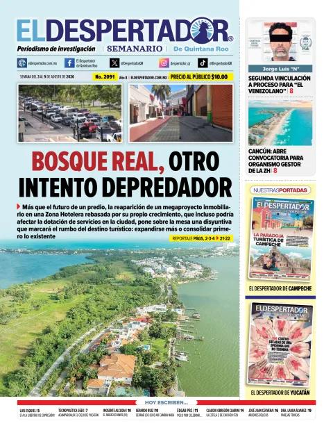 Portada de El Despertador de Quintana Roo del 2026-08-03