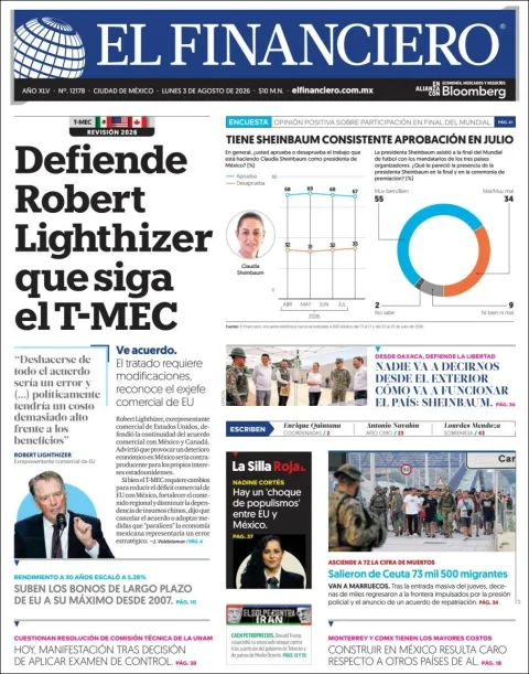 Portada de El Financiero del 2026-08-03