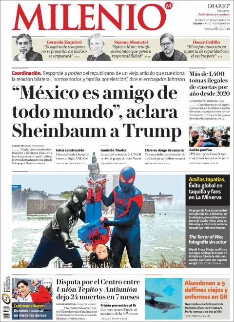 Portada de Milenio del 2026-08-03