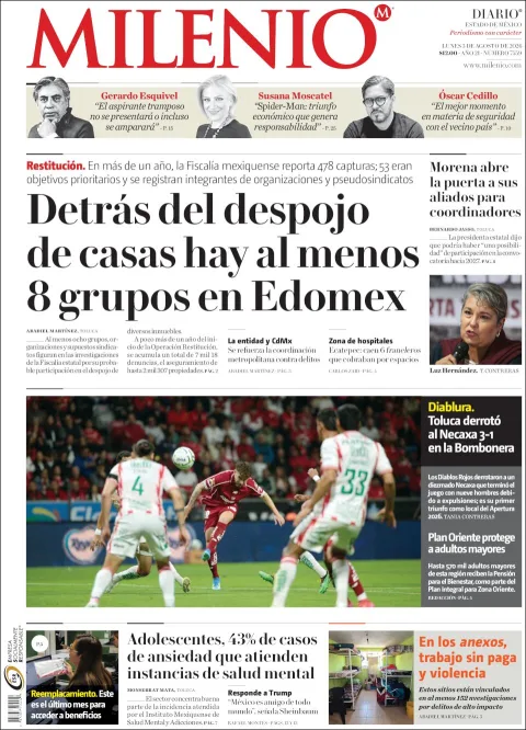 Portada de Milenio Edo de Mexico del 2026-08-03
