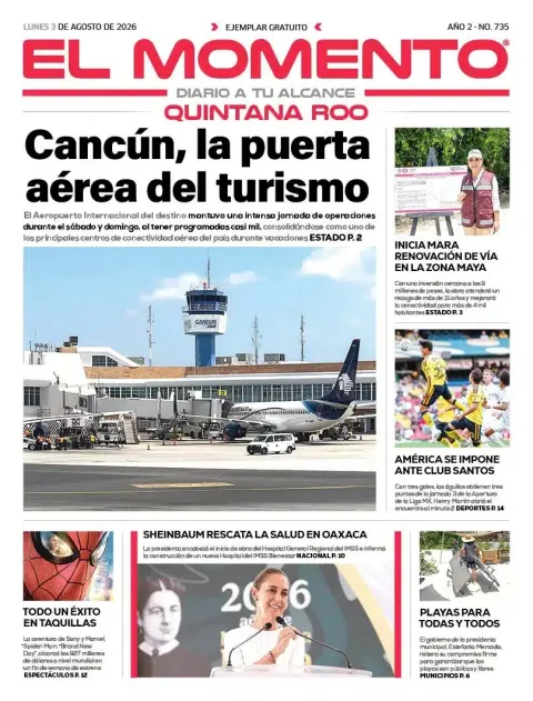 Portada de El Momento Quintana Roo del 2026-08-03