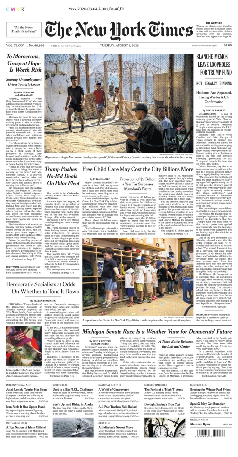 Portada de The New York Times (national) del 2026-08-04
