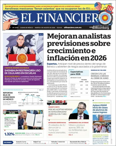 Portada de El Financiero del 2026-08-04