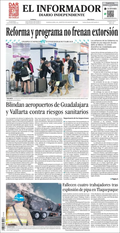 Portada de El Informador del 2026-08-04