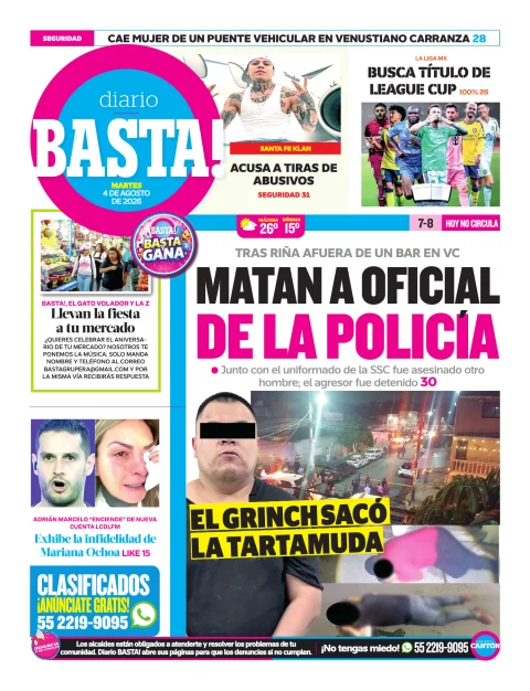 Portada de Basta! (contraportada) del 2026-08-04