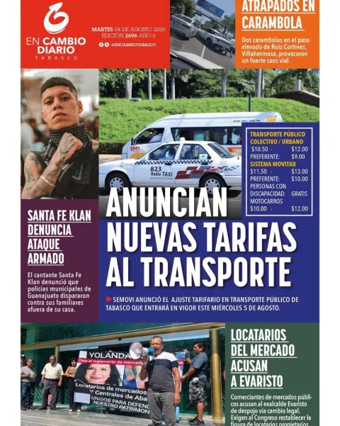 Portada de En Cambio - Tabasco (contraportada) del 2026-08-04