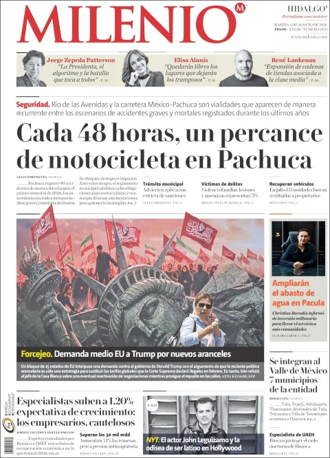 Portada de Milenio Hidalgo del 2026-08-04