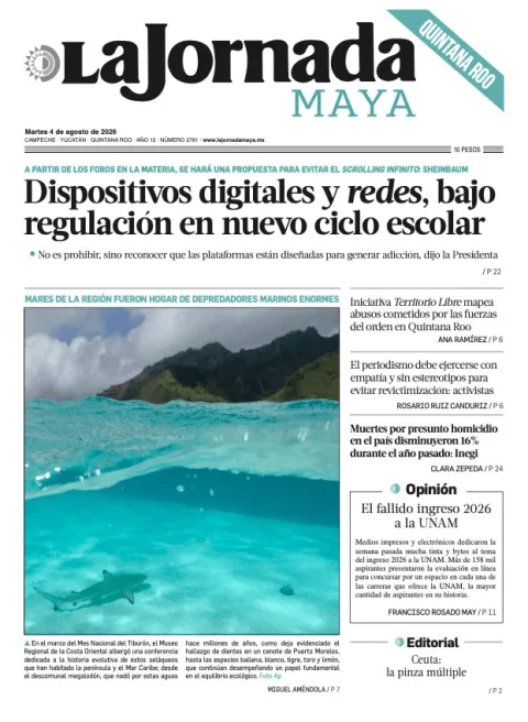 Portada de La Jornada Maya Quintana Roo del 2026-08-04